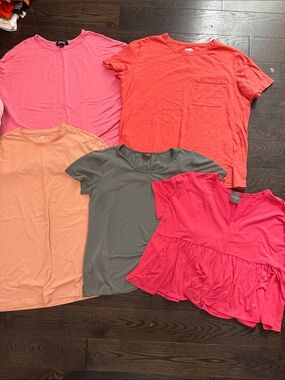 Assorted Women’s Cotton Blend Tops in Pink, Coral, Peach, Olive & Fuchsia